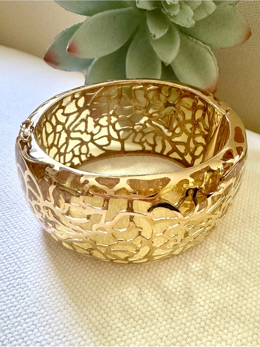 New Andrew Hamilton Crawford Gold Plated Stainless Steel Bangle